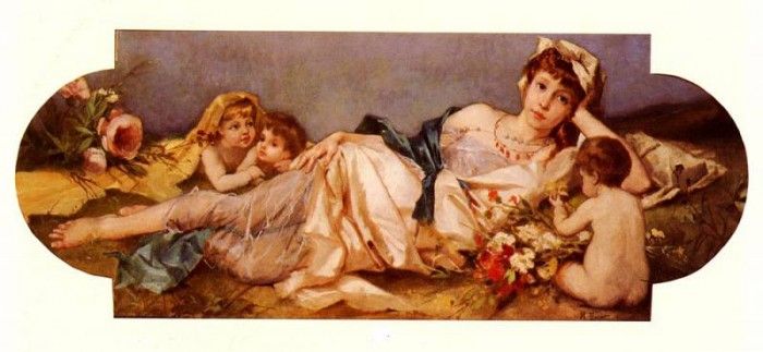 Ernst Rudolf Odalisque Avec Puttis.  