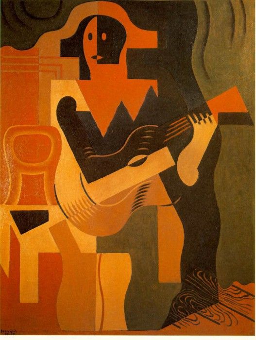 Gris Harlequin with guitar, 1919, 116x89 cm, Galerie Louise . , 