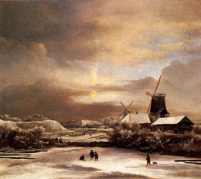 Ruisdael Jacob Issaksz Van Winter Landscape. ,  