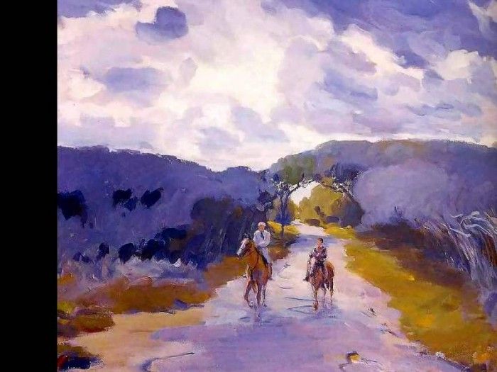 horseback-riders(louis charles-vogt)1930-fl art csg015. ,  