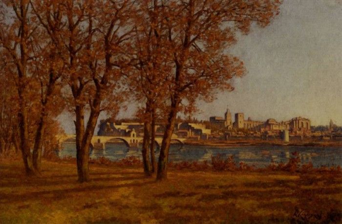 Harpignies Henri Joseph Le Chateau Des Papes A Avignon. Harpignies, -