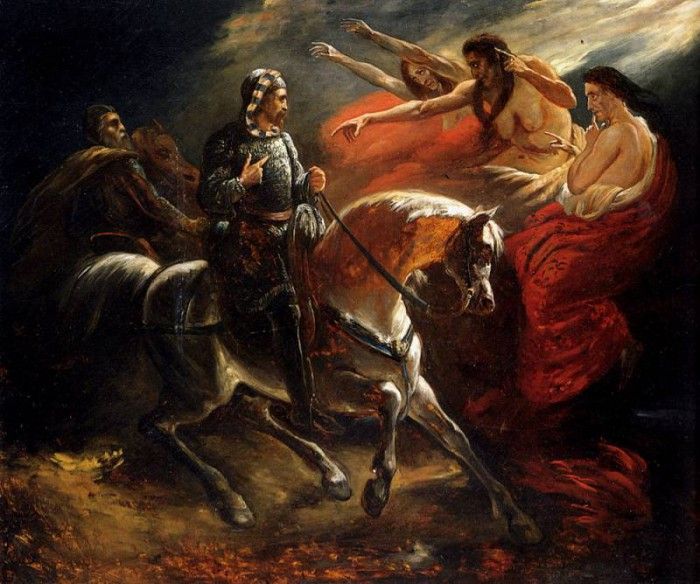 Scheffer Ary Macbeth Et Les Sorcieres.  