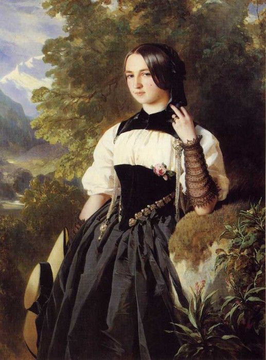 Winterhalter Franz Xavier A Swiss Girl from Interlaken. ,  