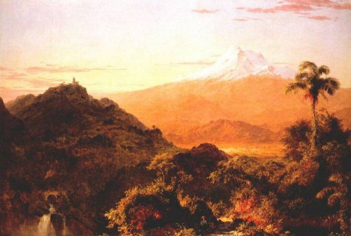 church south american landscape 1856. , 