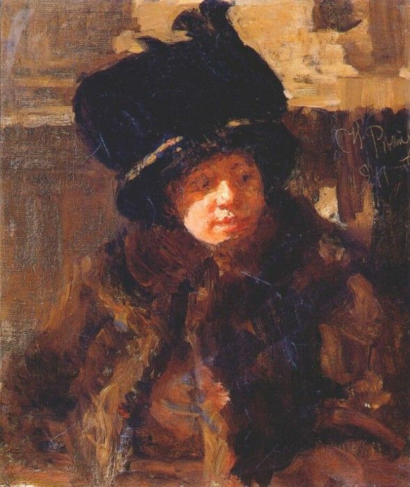 repin the artists wife and writer natalia nordman-sevrova 1911. ,  