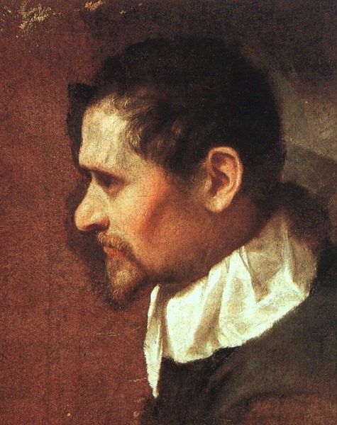 CARRACCI - SELF-PORTAIT IN PROFILE, 1590-1600, OIL ON CANVAS. , 