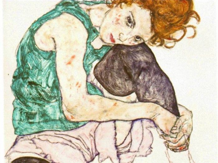 schiele.sitting-woman. , 