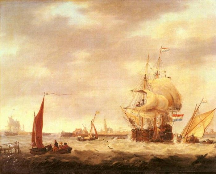 Webster George Merchant Ship And Fishing Vessels Off The Dutch Coast. , 