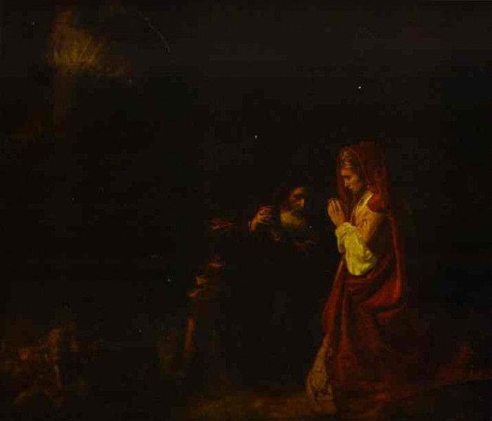 Rembrandt - Sacrifice of Manoah.    