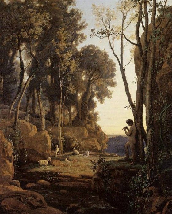 Corot Landscape Setting Sun aka The Little Shepherd. , --