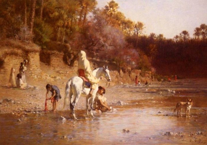 Guillaumet Gustave Achille La Riviere A El-Kantara. , 