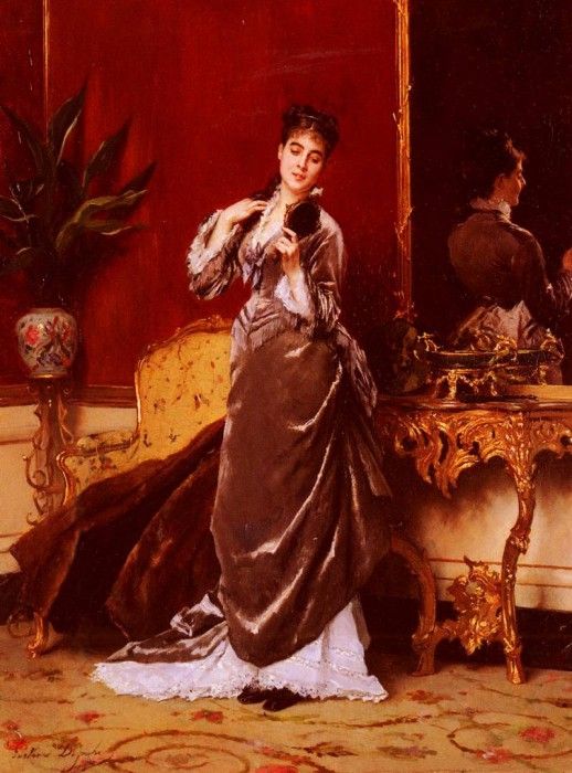 Jonghe Gustave Leonhard de Dressing For The Ball. Jonghe,   