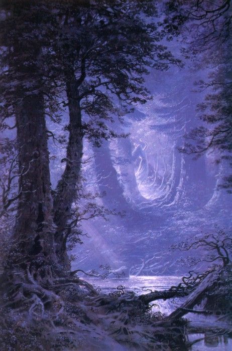 silm 10 By Moonlight in Neldoreth Forest. Nasmith, 