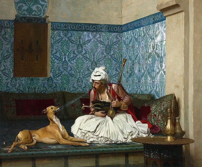        [Arnaut Blowing Smoke At The Nose Of His Dog] 1882. , -