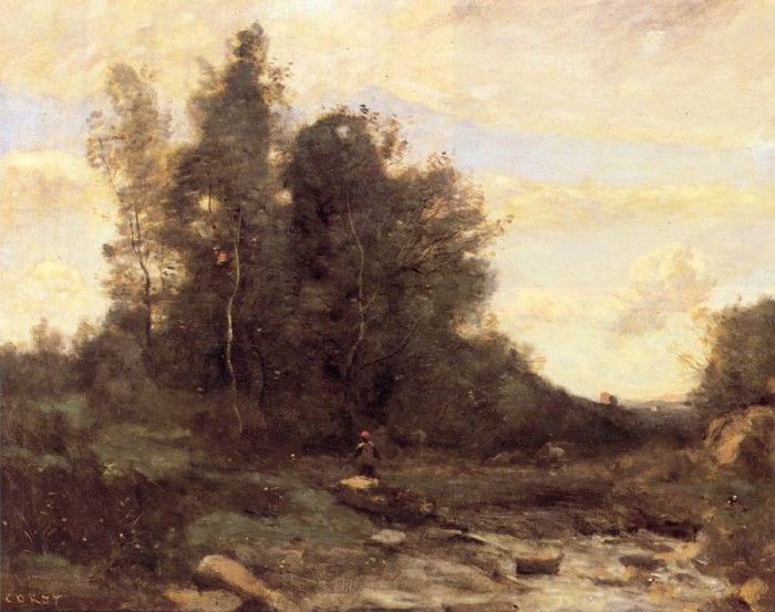 Corot Le torrent pierreaux. , --