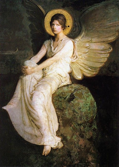 An0004 Winged Figure Seated Upon a Rock AbbottHandersonThayer sqs. , Abbott Handerson