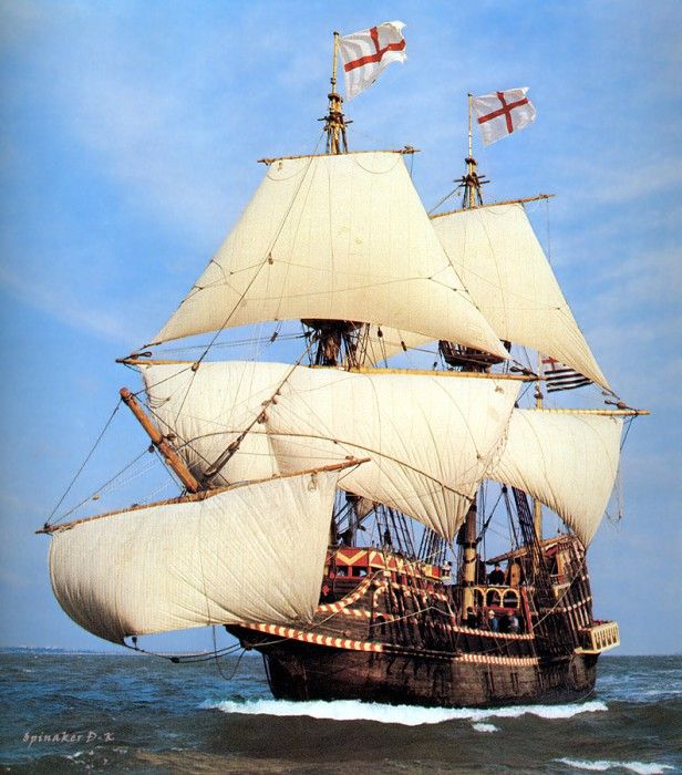 dk tall ships golden hinde full rig lyr 1973. 