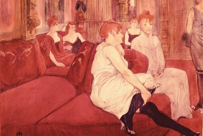 In the Salon at the Rue des Moulins, Toulouse-Lautrec - 1600. -,  