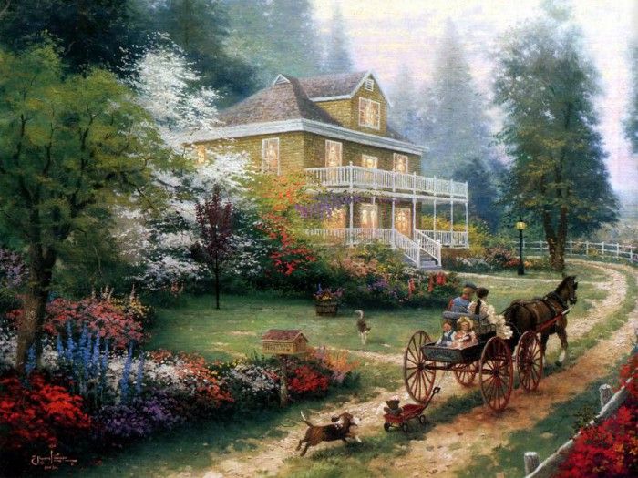 JLM-Thomas Kinkade-Sunday at Apple Hill.  