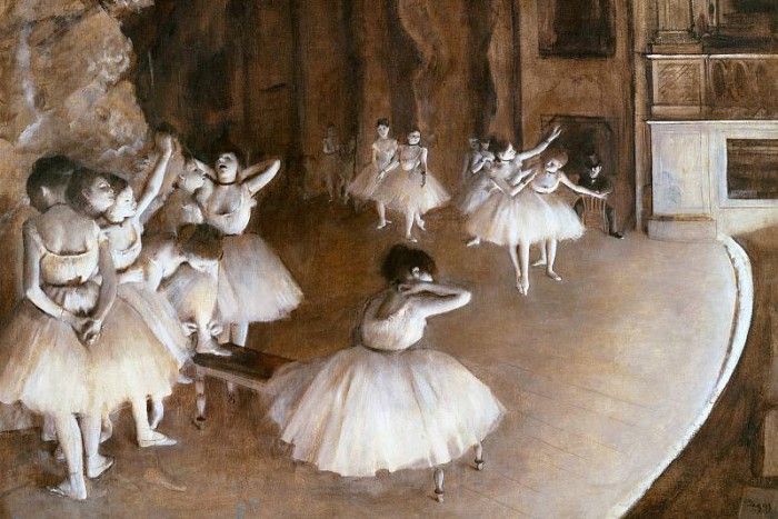 Ballet Rehearsal on the Set, Degas, 1874 - 1600x1200 - ID 75. , --