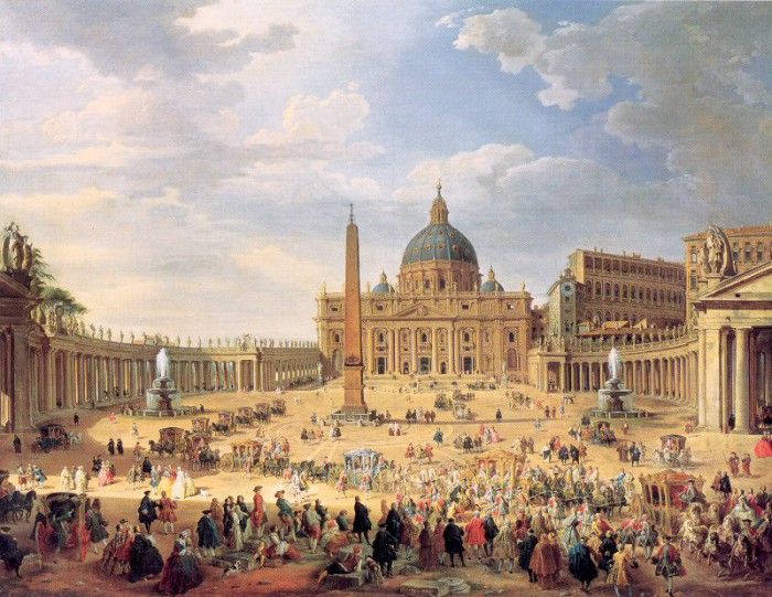 Departure of the Duc de Choiseul from the Piazza di San Pietro, 1754. ,  