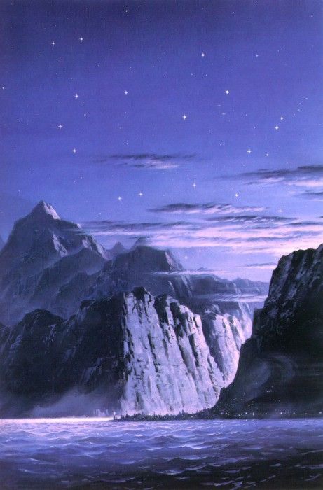 silm 04 The Light of Valinor on the western Shore. Nasmith, 