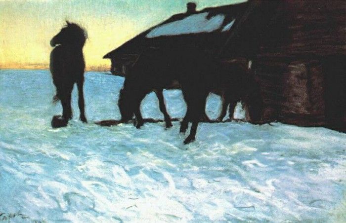 serov colts at a watering place domotkanovo 1904. , 