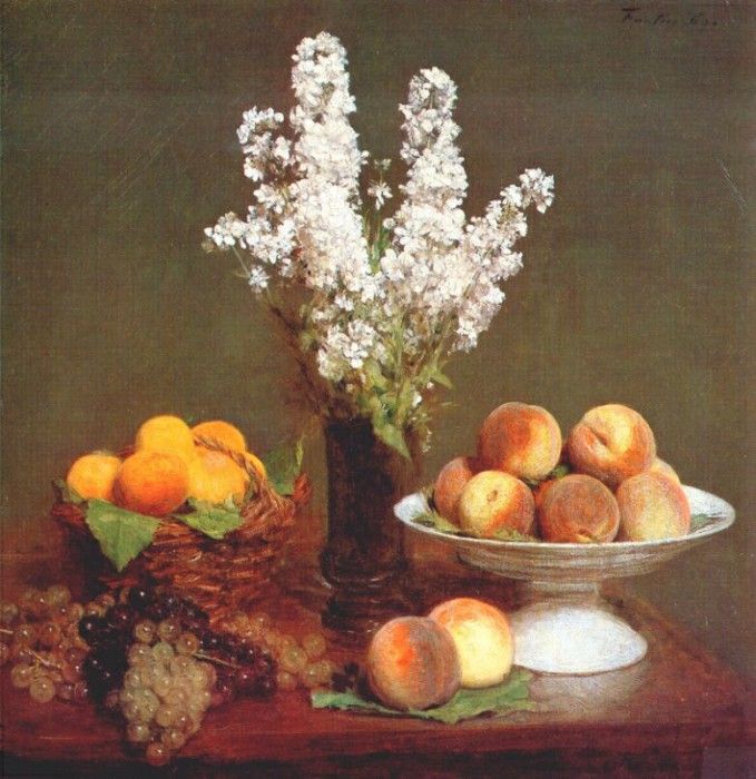 fantin-latour white rockets and fruit 1869. -, ---