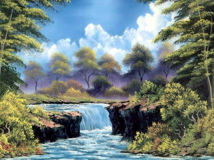 bob ross csg031 misty waterfall. , 