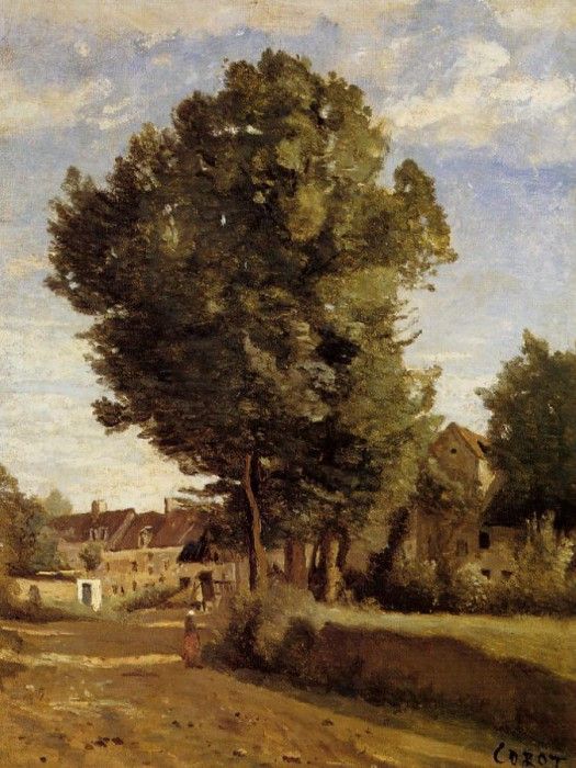 Corot A Village near Beauvais. , --