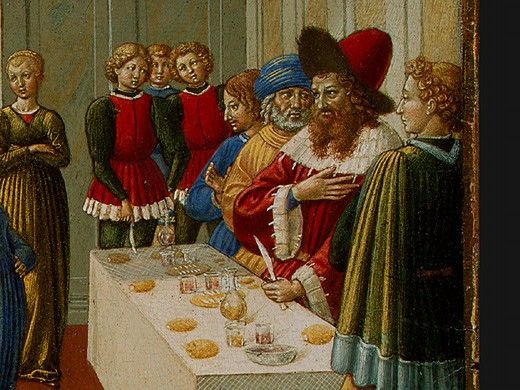 Gozzoli The Dance of Salome, 1461-62, 23.8x34.3 cm, Detalj 2. , 