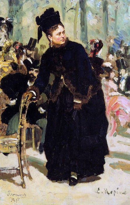 Repin Ilya Lady leaning against a chair Sun. ,  