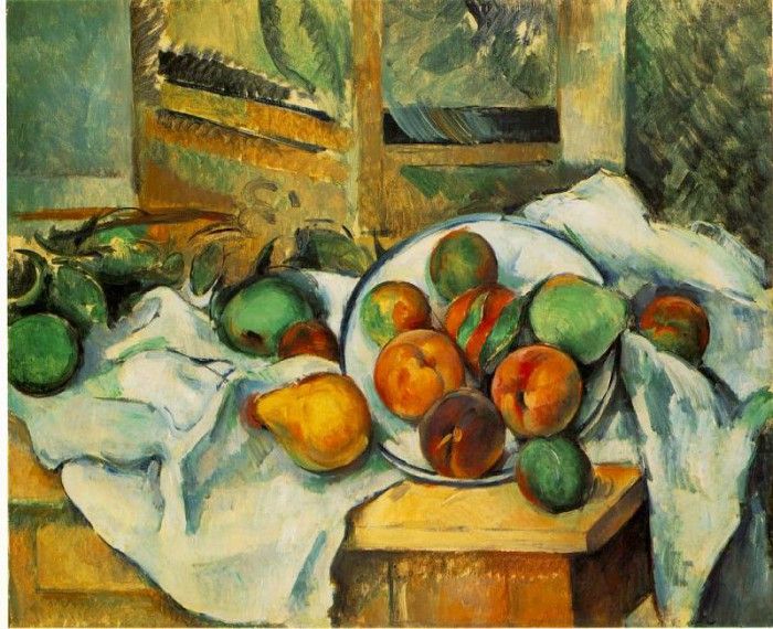 Table, Napkin, and Fruit. , 