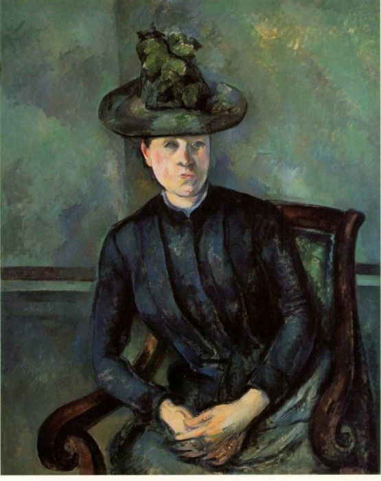 Cezanne - Woman in a Green Hat (Madame Cezanne). , 
