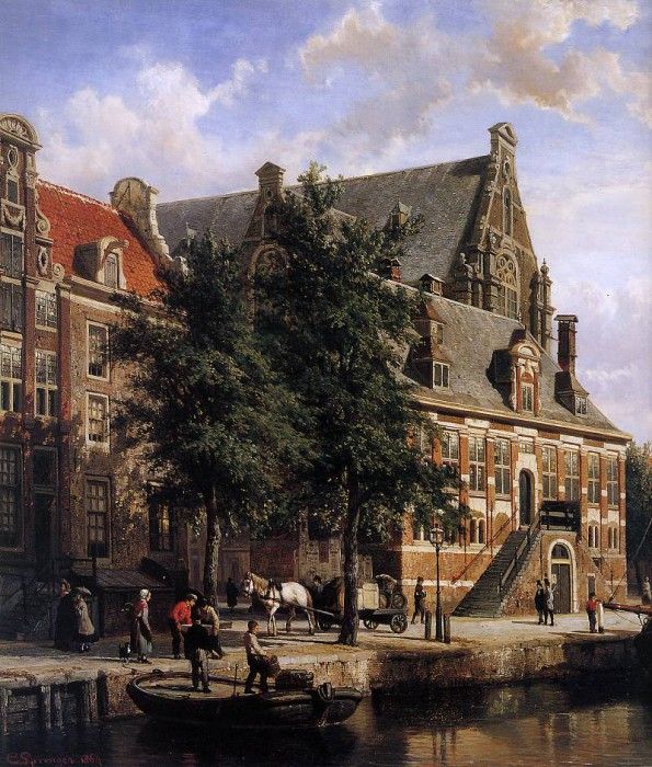 Springer Cornelis The Oude Waag at the Westerkerk Sun. Springer, 