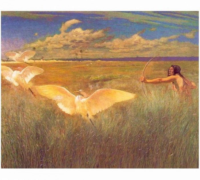 fl art002 indian-hunting(george de forest brush)1887. ,   