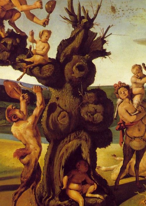 Piero di Cosimo The discovery of honey, Detalj 2, ca 1505-10. ,  