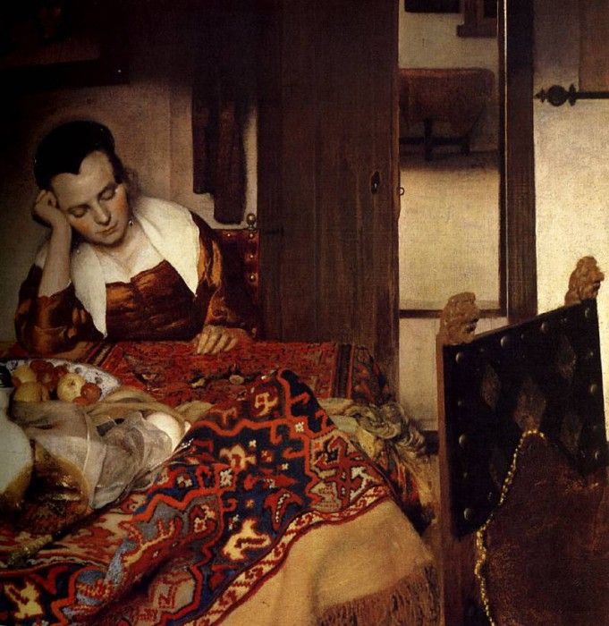 A Maid Asleep. Vermeer, Johannes