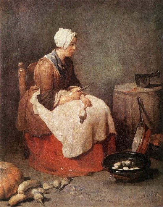 Chardin Girl Peeling Vegetables. , - 