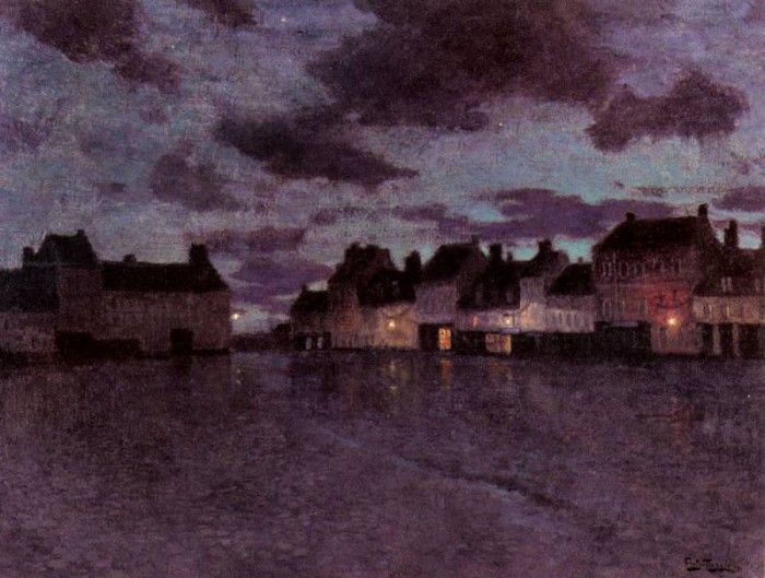 Thaulow Frits Marketplace In France After A Rainstorm. Thaulow 