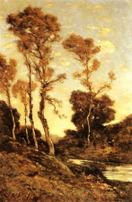 Harpignies Henri%20Joseph Autumnal River Landscape. Harpignies, -