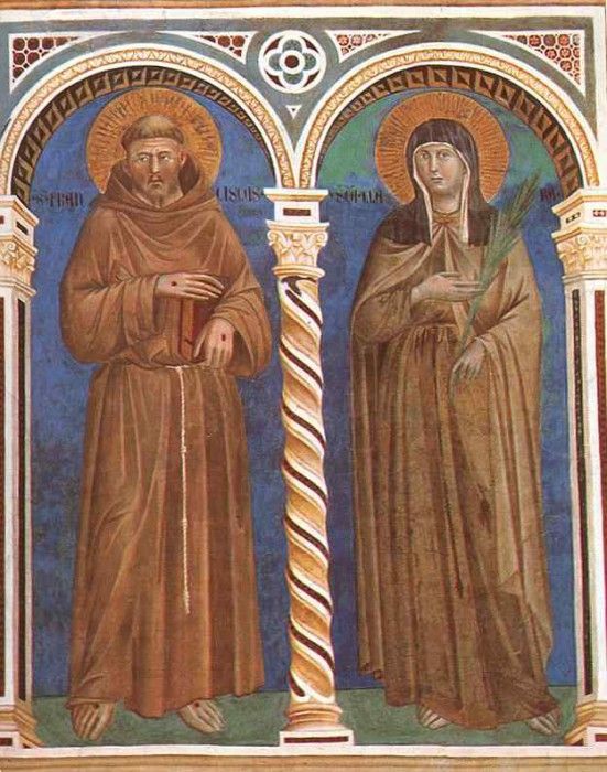 Giotto Saint Francis and Saint Clare, fresco, Upper Church o.   