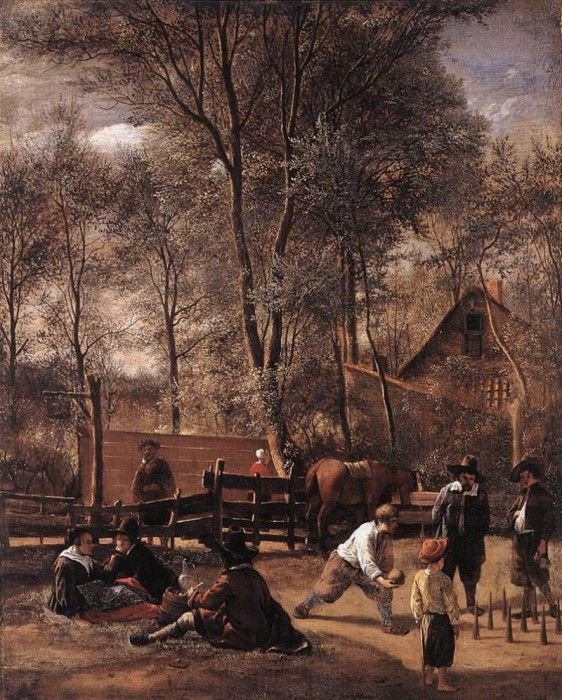 STEEN Jan Skittle Players Outside An Inn. , 