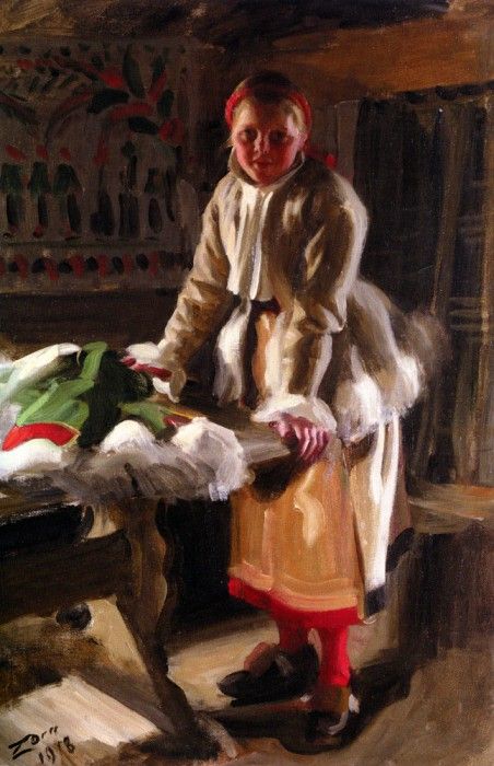 Anders Zorn Morakulla I Vinterdrakt (A Girl from Mora in W. ����, ������