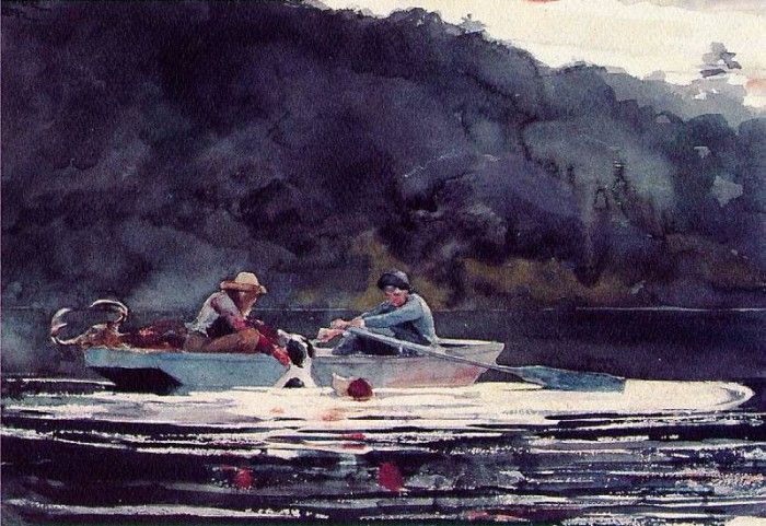 Homer The end of the hunt, 1892, Watercolor and graphite, 38. , 