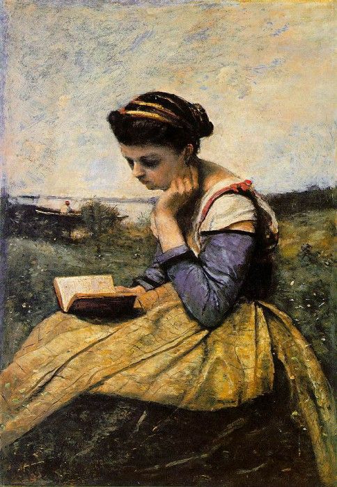 Corot Woman reading in a landscape 1869 The Metropolitan Mus. , --