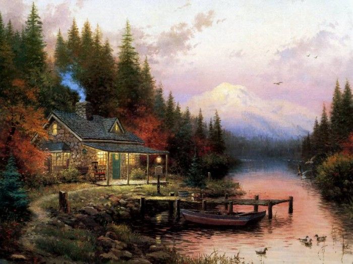 JLM-Thomas Kinkade-End of a Perfect Day.  