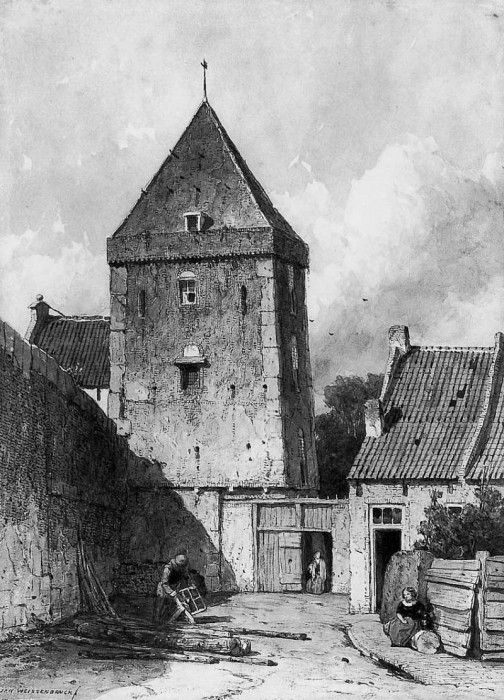 Weissenbruch Johannes The Goilberdingenpoort in Culemborg Su. Weissenbruch,  