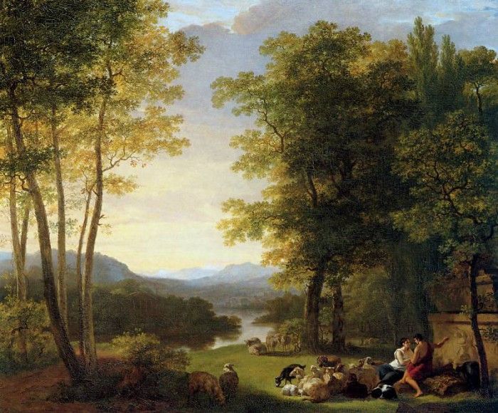 Pieneman Jan Willem Arcadian landscape Sun. Pieneman, 