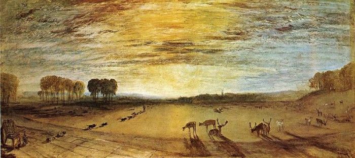 Turner Joseph Mallord William Petworth Park Tillington Church in the Distance. ,   